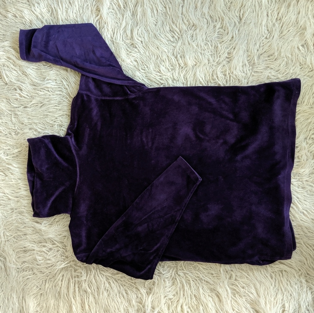 Purple velour turtle neck